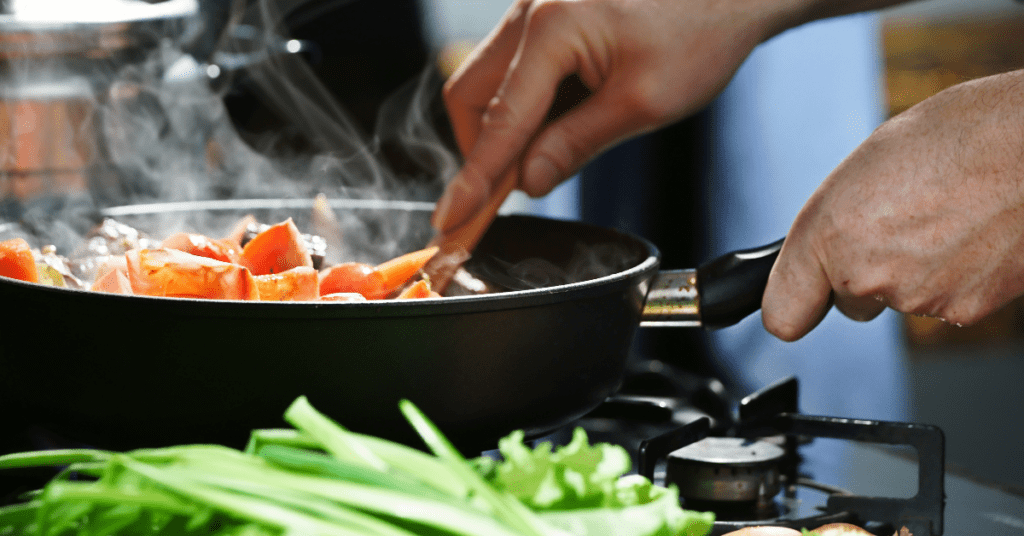 Person cooking at home