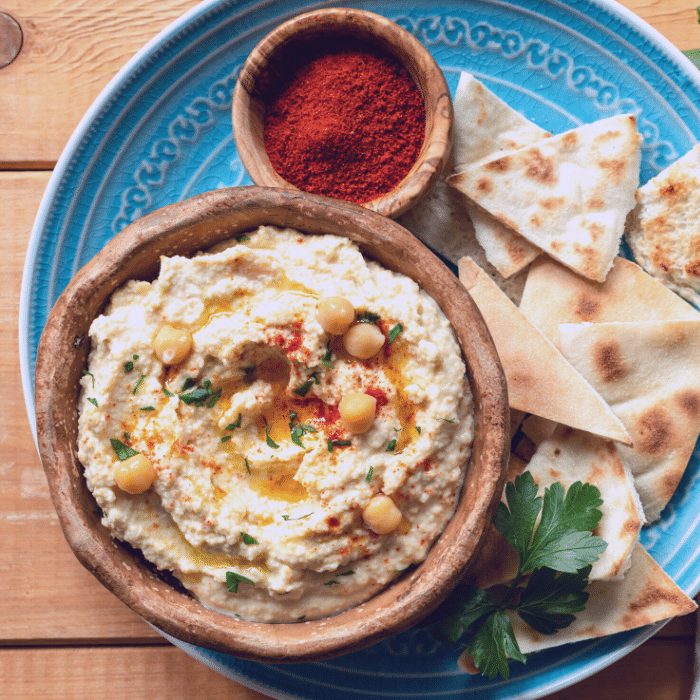 HUMMUS AND PITA MEZZE SPREAD